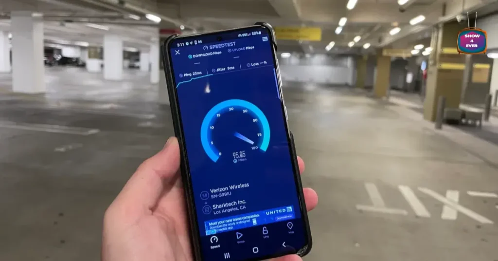 Verizon 5G Ultra Wideband speed test on smartphone